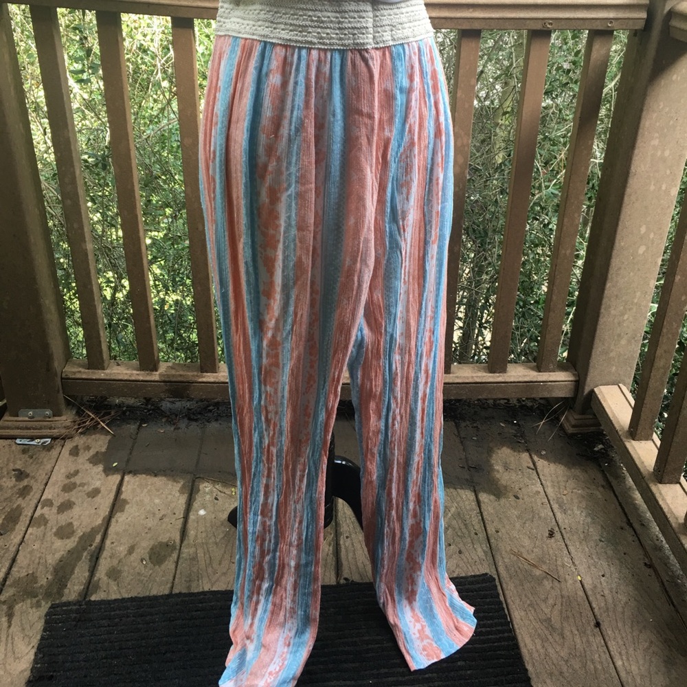 Riley and James wide leg striped pants